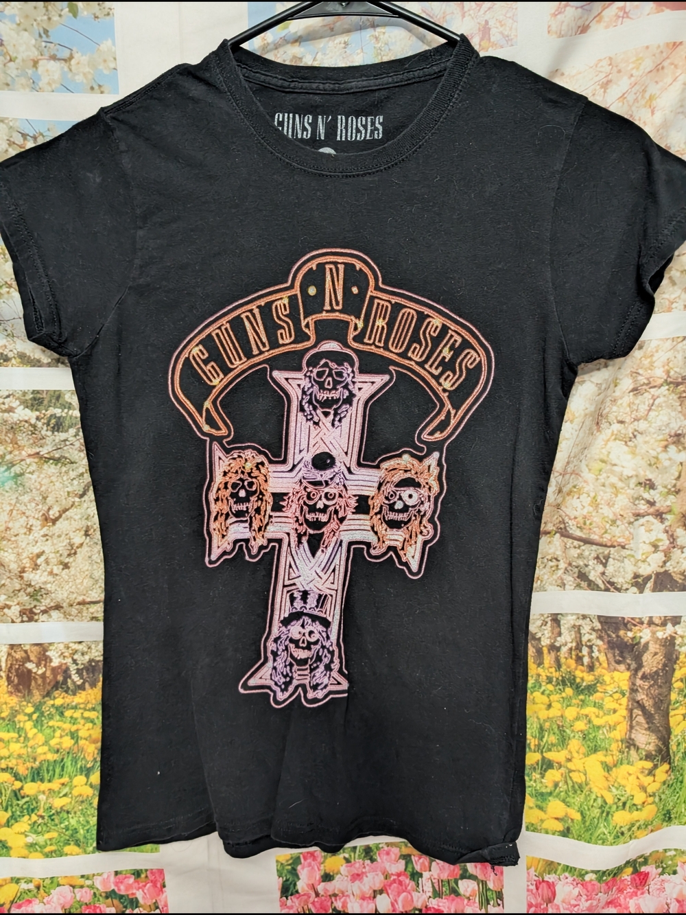 Guns N' Roses Women's Black Short Sleeve Graphic Tee